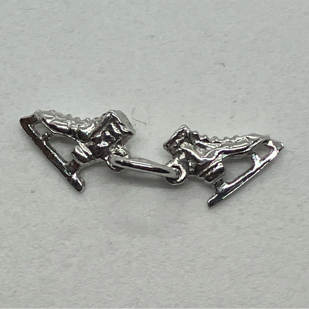 Vtg 925 Sterling Silver Pair of Ice Skates Figure Skates Skating Charm / Pendant